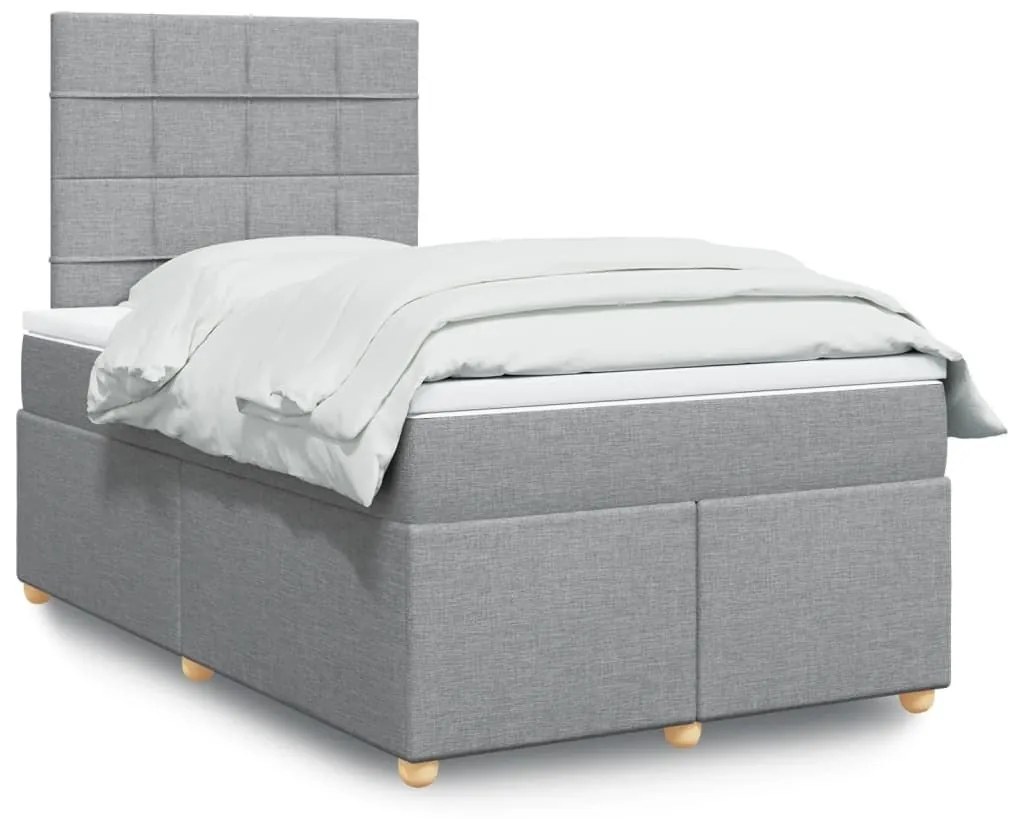 ΚΡΕΒΑΤΙ BOXSPRING ΜΕ ΣΤΡΩΜΑ ΑΝΟΙΧΤΟ ΓΚΡΙ 120X200 ΕΚ. ΥΦΑΣΜΑΤΙΝΟ 3291247