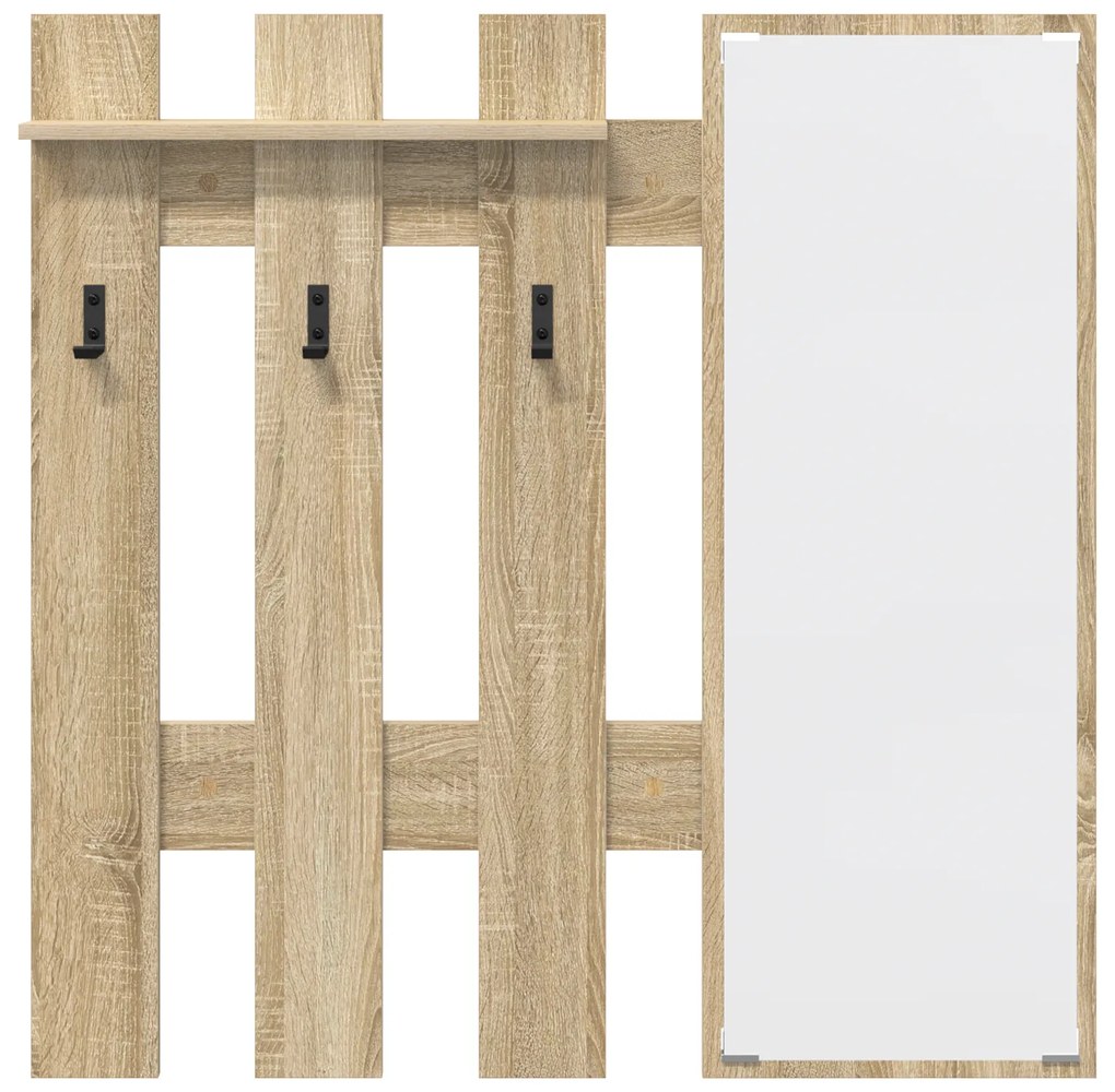vidaXL Τοίχου Κρεμάστρα Επιτοίχιο Sonoma Oak 100 x 10 x 100 εκ