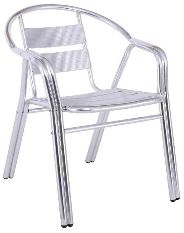 Πολυθρόνα Silver-Ii Dining Αλουμινίου . Διάσταση: 59x63x76cm