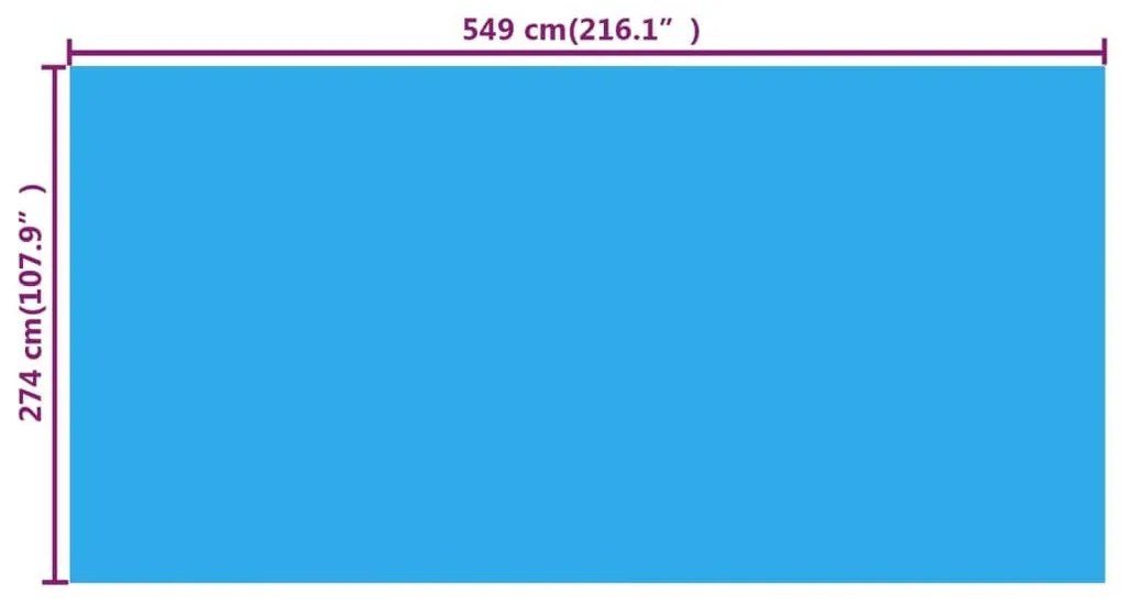 Κάλυμμα Πισίνας Ορθογώνιο Μπλε 549 x 274 εκ. από Πολυαιθυλένιο - Μπλε