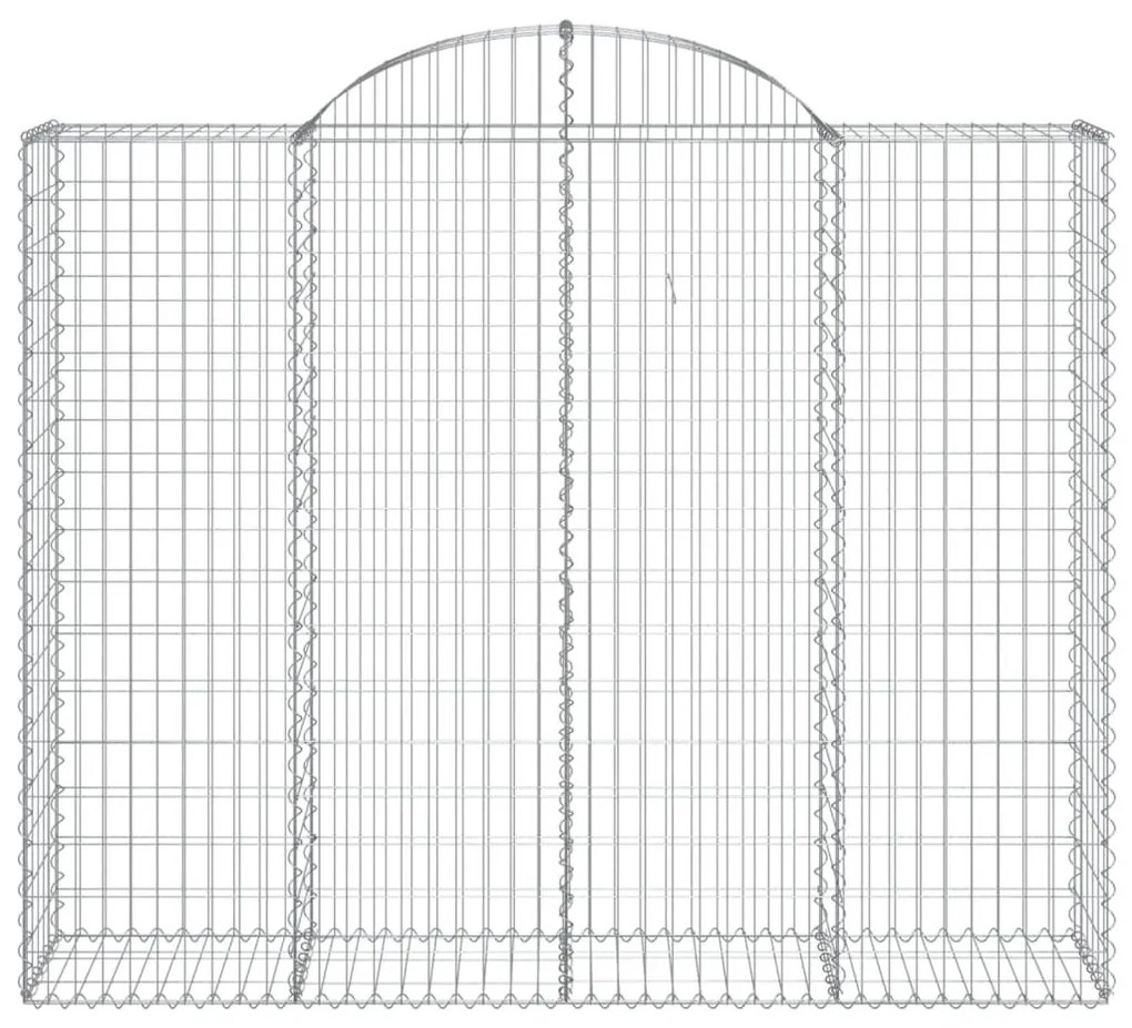 Συρματοκιβώτια Τοξωτά 20 τεμ. 200x50x160/180 εκ. Γαλβαν. Ατσάλι - Ασήμι