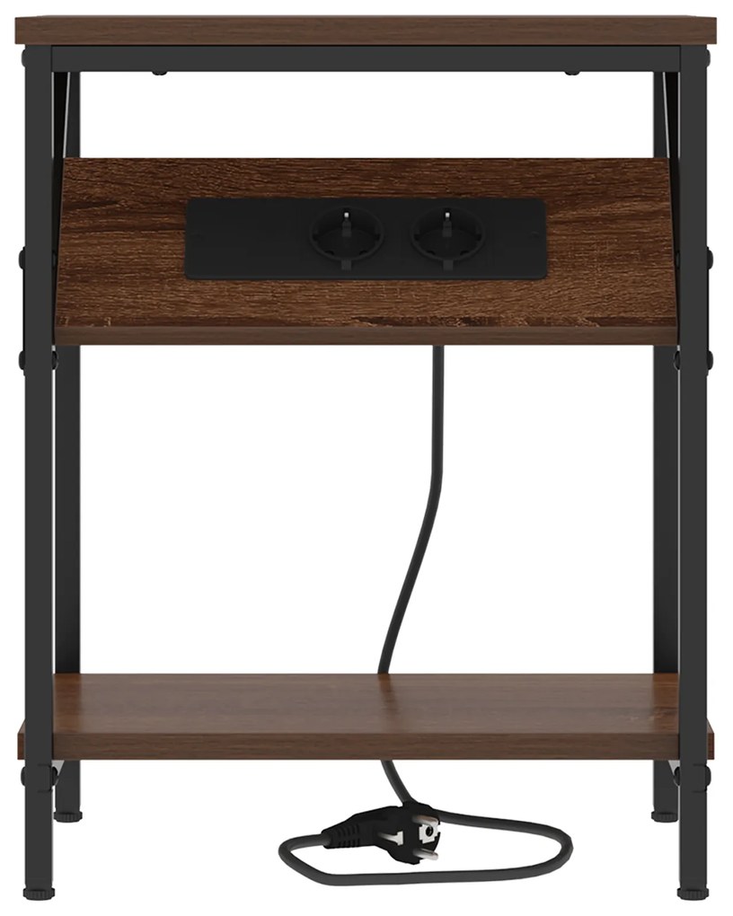 vidaXL Κομοδίνο Καφέ δρυς 38 x 30 x 48 εκ. Επεξεργασμένο ξύλο