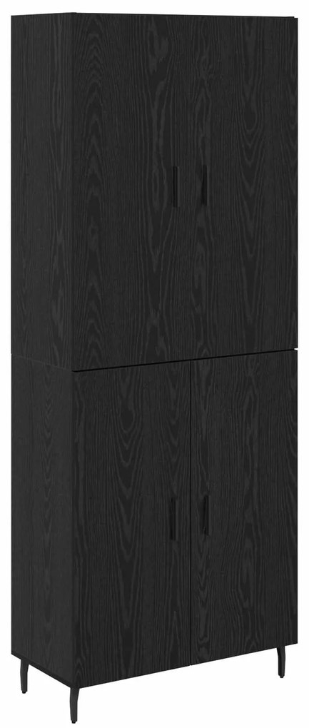 vidaXL Highboard 2 pcs Μαύρη δρυς Σύνθετο Ξύλο και Γυαλί
