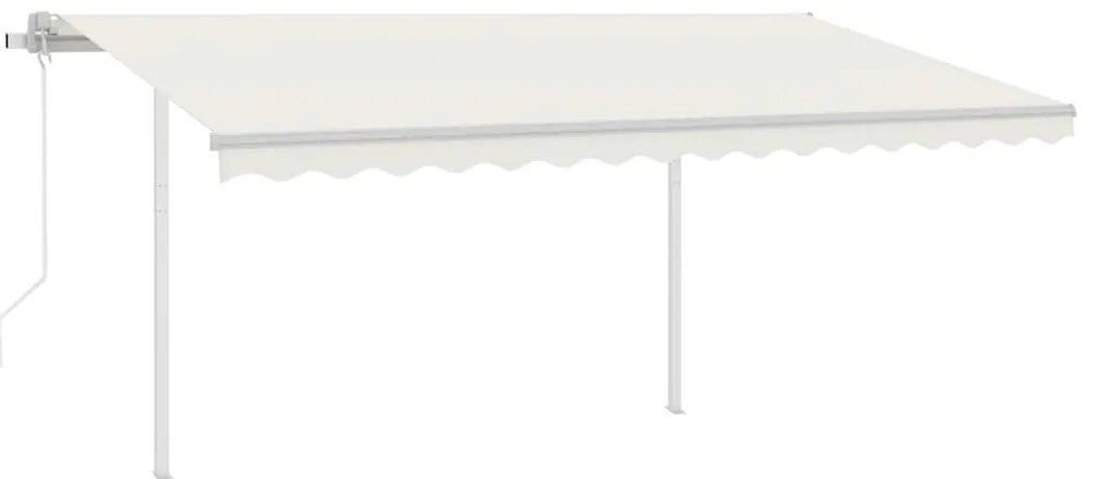 vidaXL Τέντα Συρόμενη Αυτόματη με Στύλους Κρεμ 4 x 3 μ.