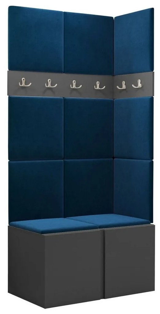 Σετ διαδρόμου Hartford 264, 186x84x46cm, 27 kg, Γραφίτης, Ταπισερί, Πλαστικοποιημένη μοριοσανίδα, Τοίχου, Εντοιχισμένη | Epipla1.gr