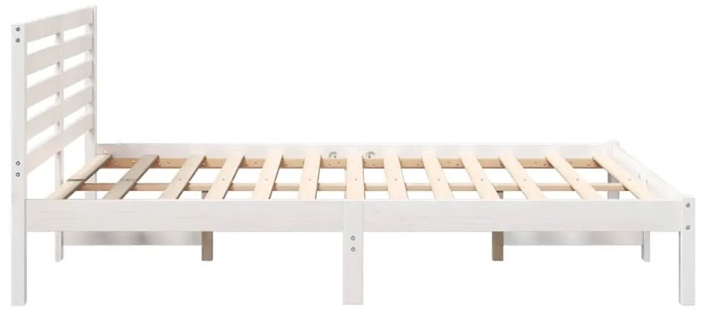 vidaXL Σκελετός Κρεβατιού Λευκό 140 x 190 cm Μασίφ ξύλο πεύκου