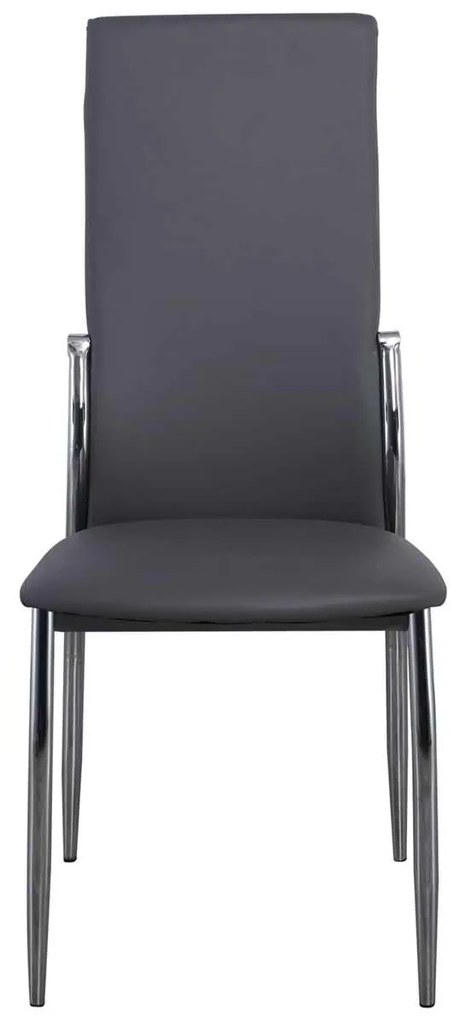 Καρέκλα FRESH K/D Χρώμιο/Pvc Γκρι 45x52x100cm (Σετ 4 ΤΕΜ)