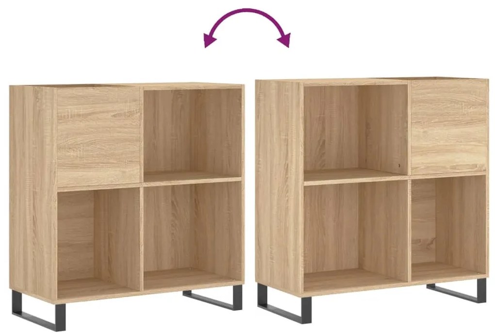 vidaXL Δισκοθήκη Sonoma Δρυς 84,5 x 38 x 89 εκ. από Επεξεργασμένο Ξύλο