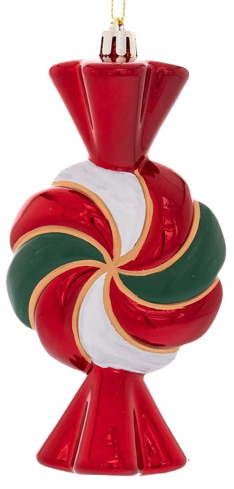Χριστουγεννιάτικη Καραμέλα Κρεμαστή Πλαστική Τρίχρωμη 12εκ. iliadis 86508