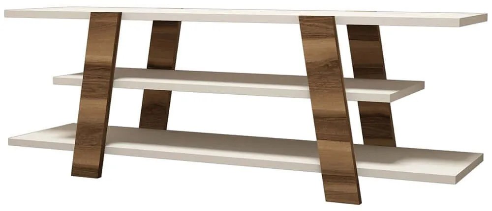 Έπιπλο Τηλεόρασης Flower 845HCT3039 120x33,6x42cm Walnut-Cream