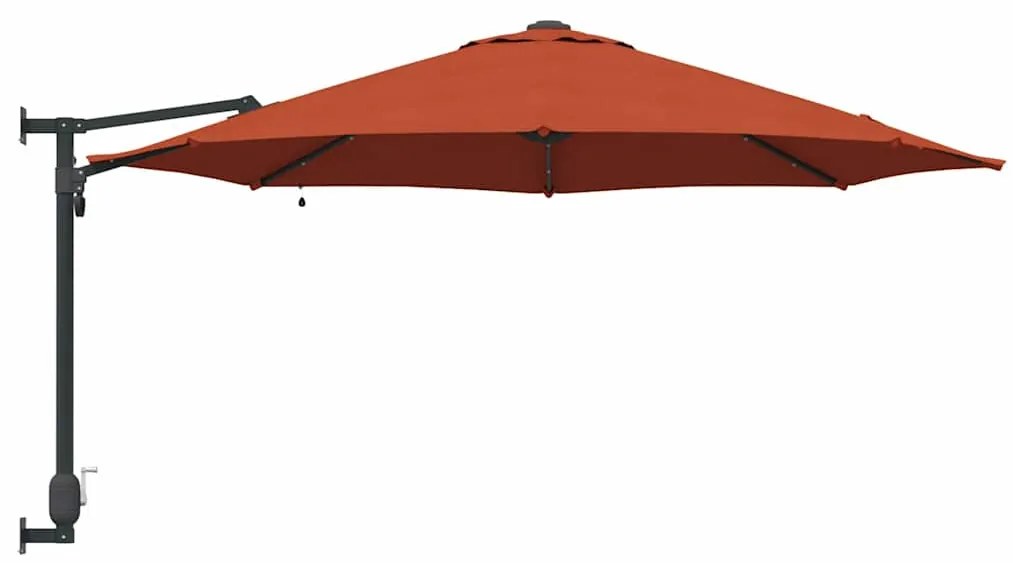 vidaXL Ομπρέλα Κήπου Κόκκινο και Μαύρο 248 x 248 x 148 εκ.
