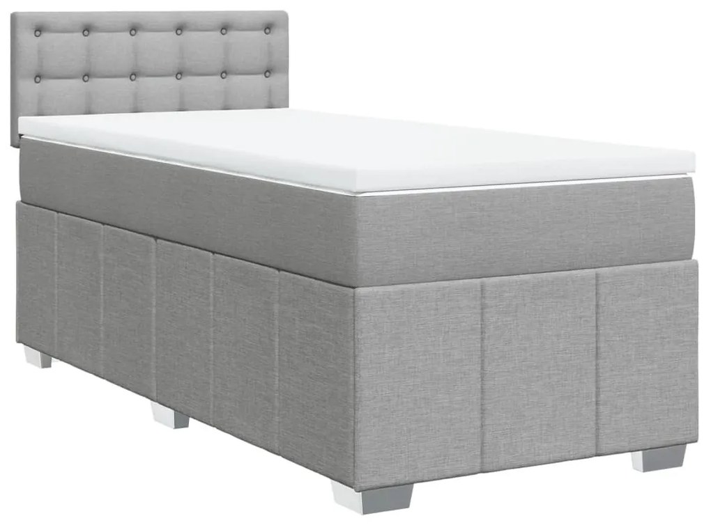 ΚΡΕΒΑΤΙ BOXSPRING ΜΕ ΣΤΡΩΜΑ ΑΝΟΙΧΤΟ ΓΚΡΙ 90X190 ΕΚ. ΥΦΑΣΜΑΤΙΝΟ 3289237