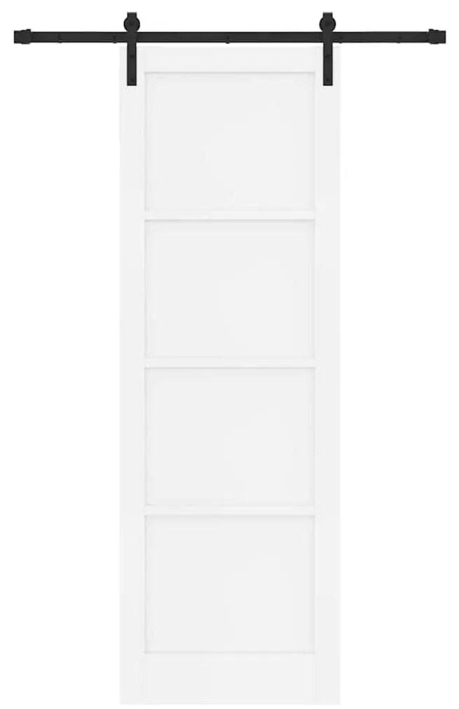 vidaXL Συρόμενη Πόρτα Λευκό και μαύρο 78 x 232 cm