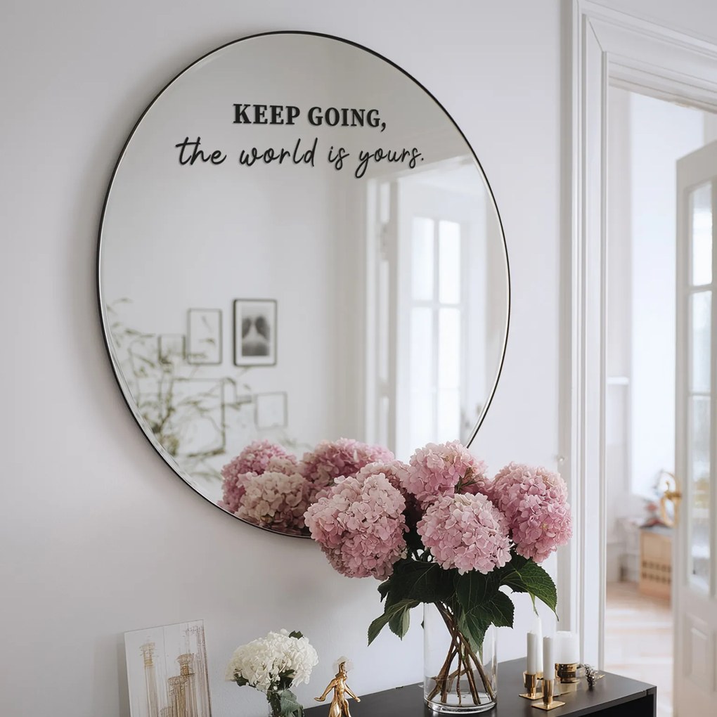 Αυτοκόλλητο για καθρέφτη S27 – KEEP GOING, the world is yours.