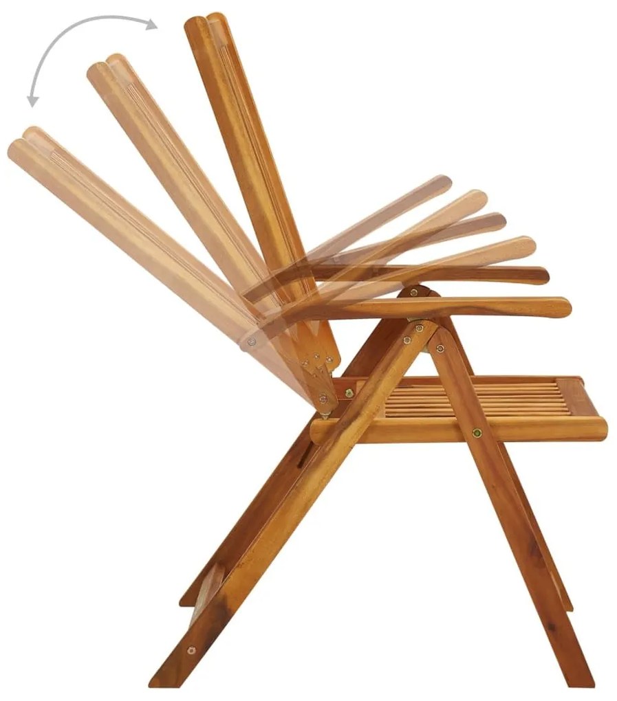 Καρέκλες Κήπου Πτυσσόμ. 8 τεμ. Μασίφ Ξύλο Ακακίας με Μαξιλάρια - Γκρι