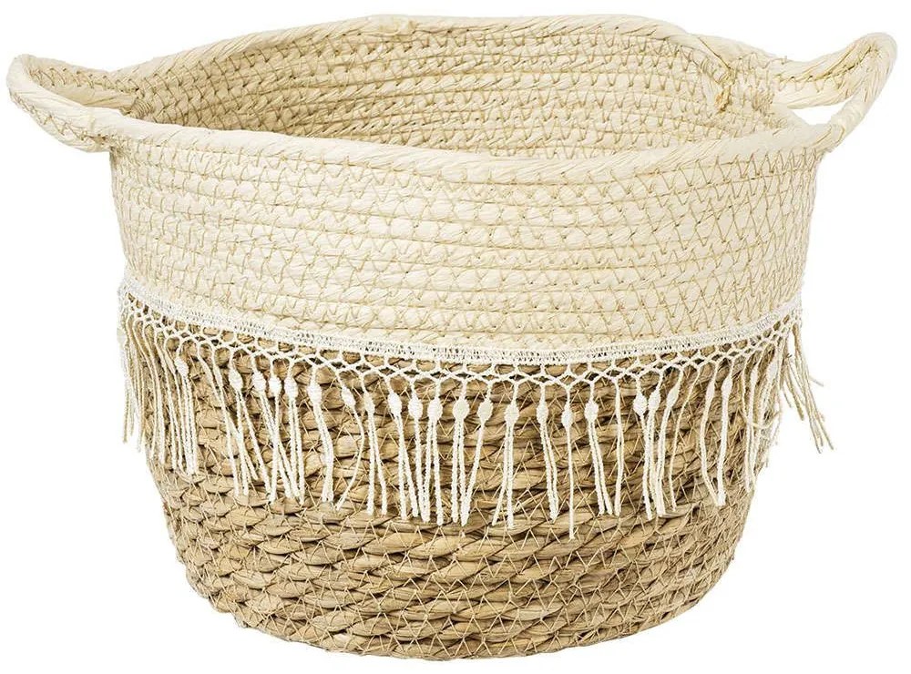 Καλάθι - Κασπώ Mykonos 20280 Φ25x19cm Natural-Beige GloboStar Cotton,Wicker