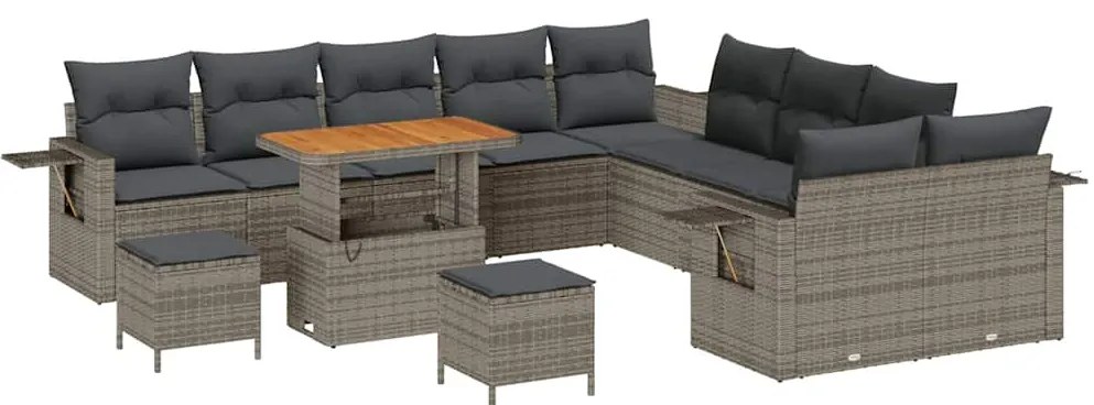 vidaXL Σετ Καναπέ Κήπου 13 pcs Γκρι συνθετικό ρατάν