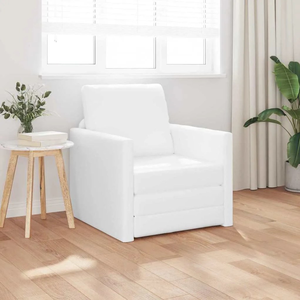 vidaXL Καθιστικό Κρεβάτι 2 σε 1 Λευκό 74x77x81 cm από Τεχνητό Δέρμα