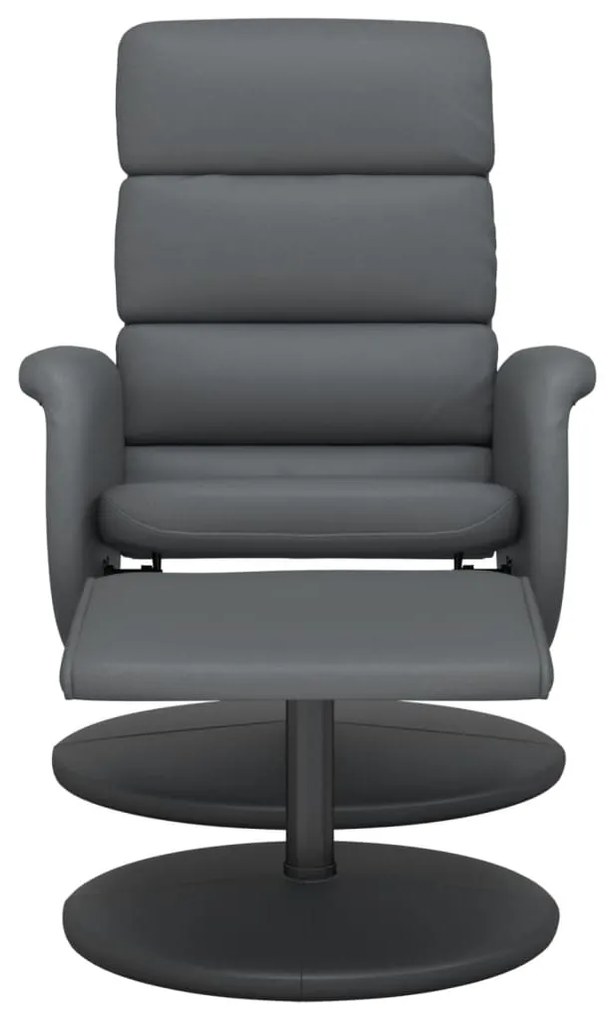 vidaXL Πολυθρόνα Ανακλινόμενη με Υποπόδιο Γκρι από Συνθετικό Δέρμα