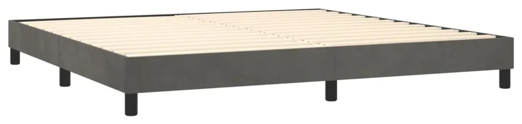 ΚΡΕΒΑΤΙ BOXSPRING ΜΕ ΣΤΡΩΜΑ &amp; LED ΣΚ. ΓΚΡΙ 200X200ΕΚ. ΒΕΛΟΥΔΙΝΟ 3134304