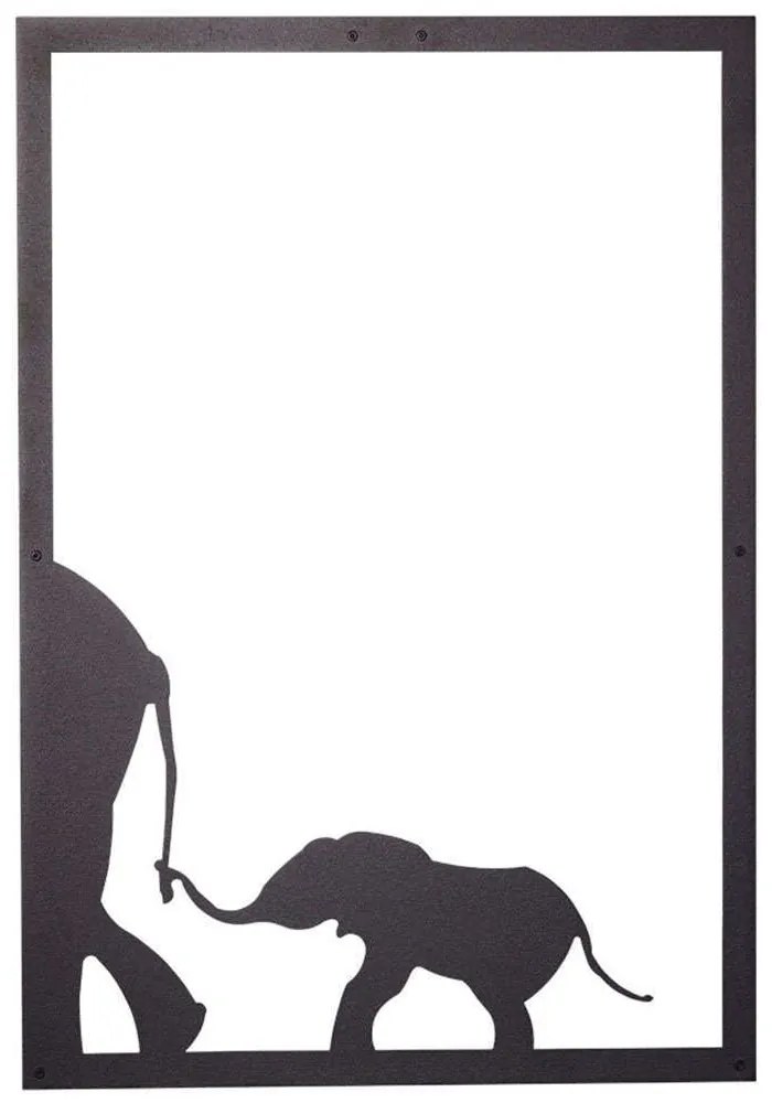 Διακοσμητικό Τοίχου Elephant Family 579LDN1106 45x65cm Black Wallity Μέταλλο