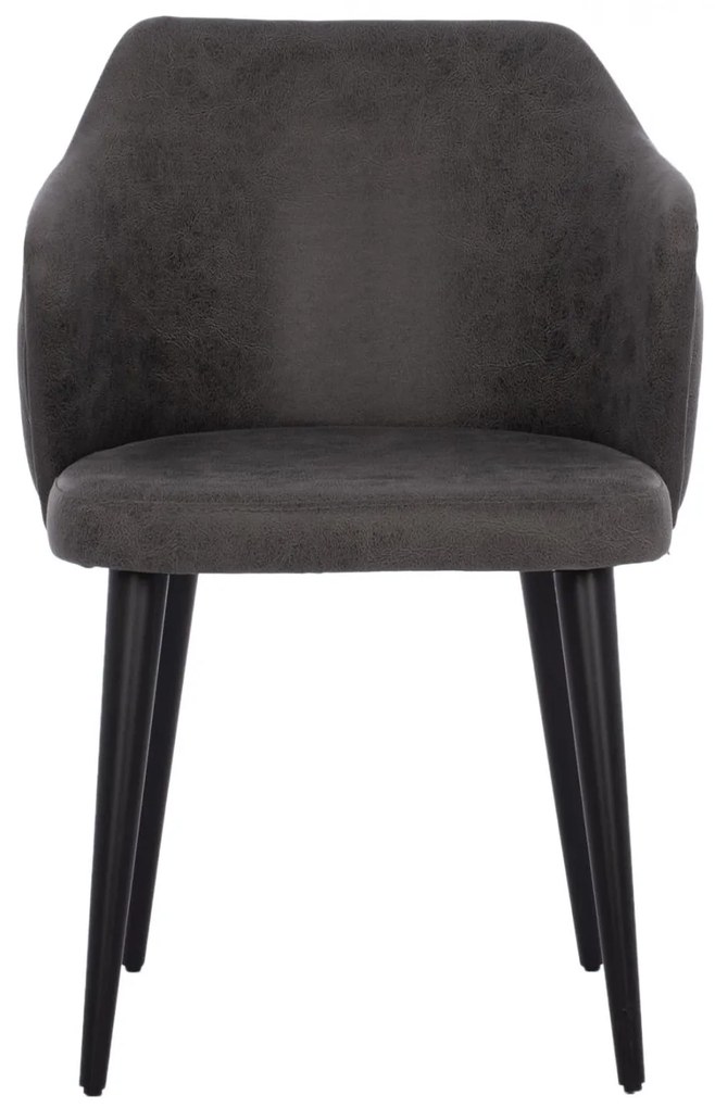 Καρέκλα THERESA Ξύλινα πόδια και Ύφασμα Nubuck Γκρί 56x60x84Υ εκ. 56x60x84 εκ.