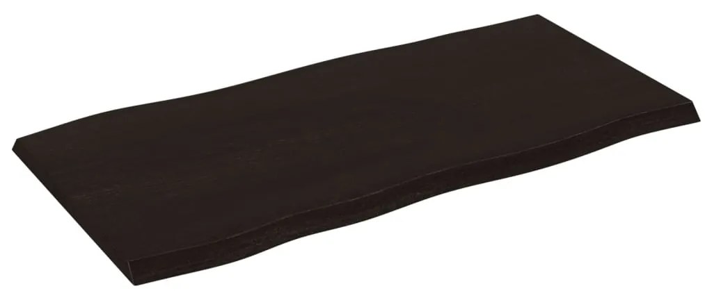 vidaXL Επιφάνεια Τραπεζιού Σκ Καφέ 80x40x2 εκ Επ. Ξύλο Δρυός Live Edge