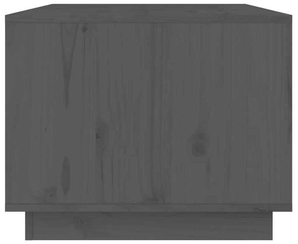 Τραπεζάκι Σαλονιού Γκρι 80 x 50 x 40 εκ. από Μασίφ Ξύλο Πεύκου - Γκρι