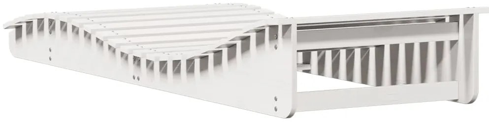 vidaXL Ξαπλώστρα Λευκό 205x80x31,5 εκ. από Μασίφ Ξύλο Πεύκου