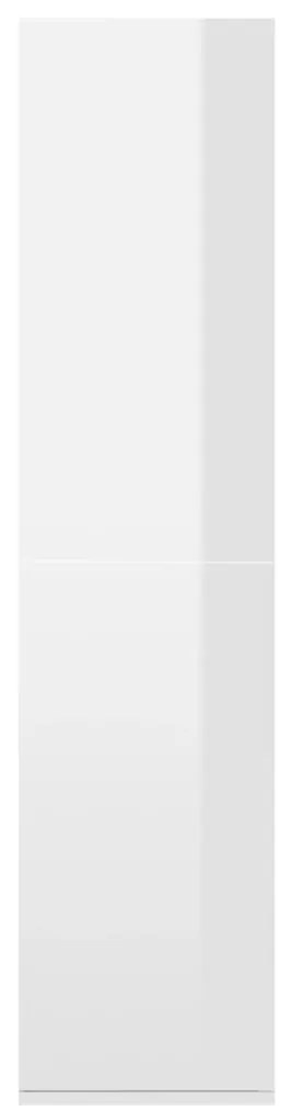vidaXL Ραφιέρα/Βιβλιοθήκη Γυαλιστερό Λευκό 66x30x130 εκ. Επεξ. Ξύλο