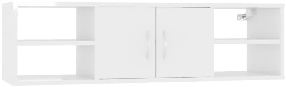 vidaXL Ραφιέρα Τοίχου Γυαλιστερό Λευκό 102x30x29 εκ. από Επεξ. Ξύλο