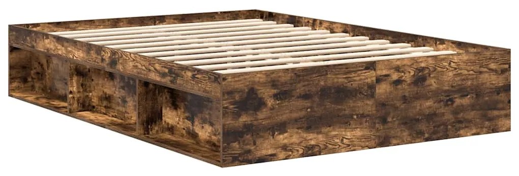 vidaXL Πλαίσιο Κρεβατιού Καπνιστή Δρυς 120x200 εκ.