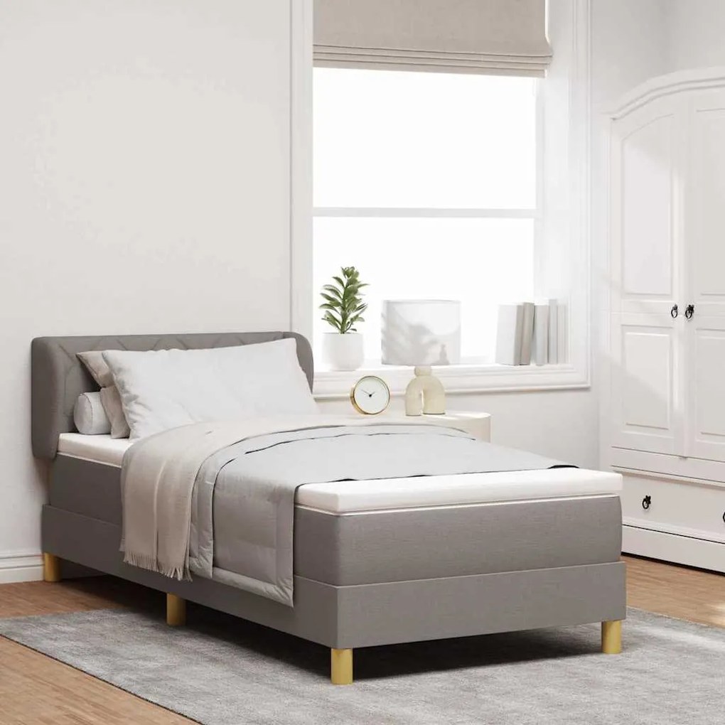 vidaXL Κρεβάτι με Στρώμα σε Ταμπί, 90x200 εκ, Ύφασμα