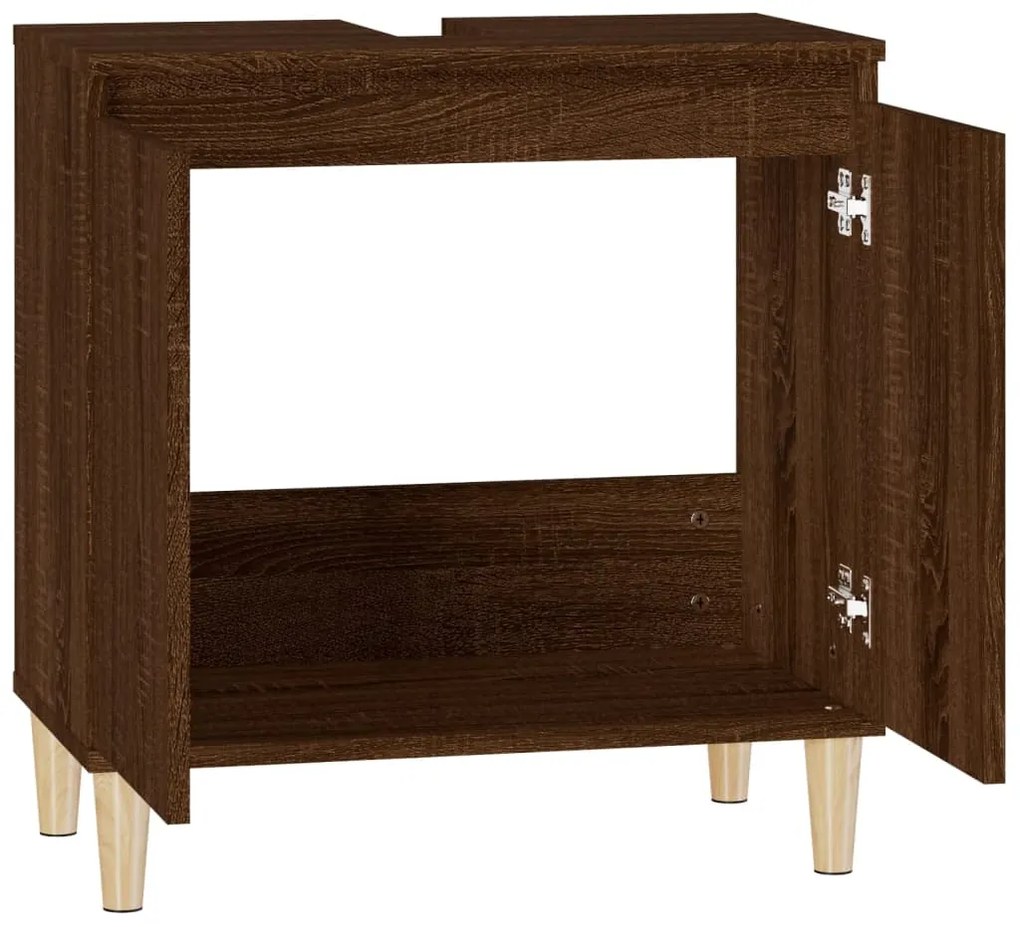 vidaXL Ντουλάπι Νιπτήρα Καφέ Δρυς 58x33x60 εκ. Επεξεργασμένο Ξύλο