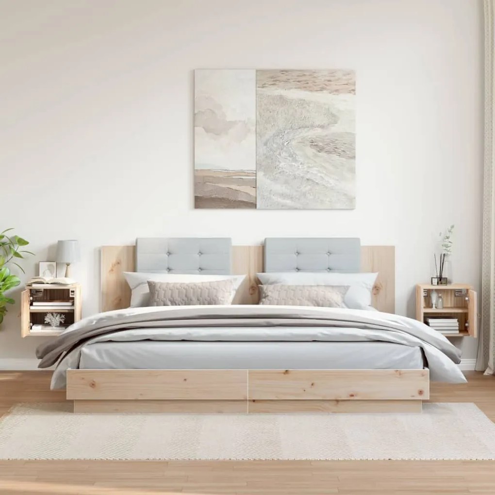 vidaXL Ντουλάπια Τοίχου 2 τεμ. 31,5x30x30 εκ. από Μασίφ Ξύλο Πεύκου