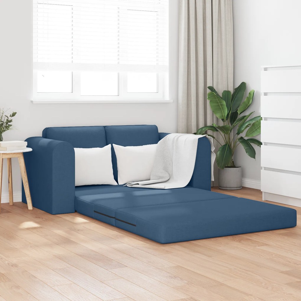 vidaXL Καναπές Κρεβάτι 2-σε-1 Μπλε 148x71x83 εκ. Υφάσματος