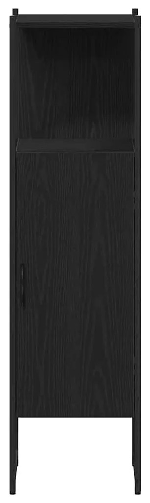 vidaXL Σετ Επίπλων Μπάνιου με πόρτα 3 pcs Μαύρο 33 x 33 x 120.5 εκ.