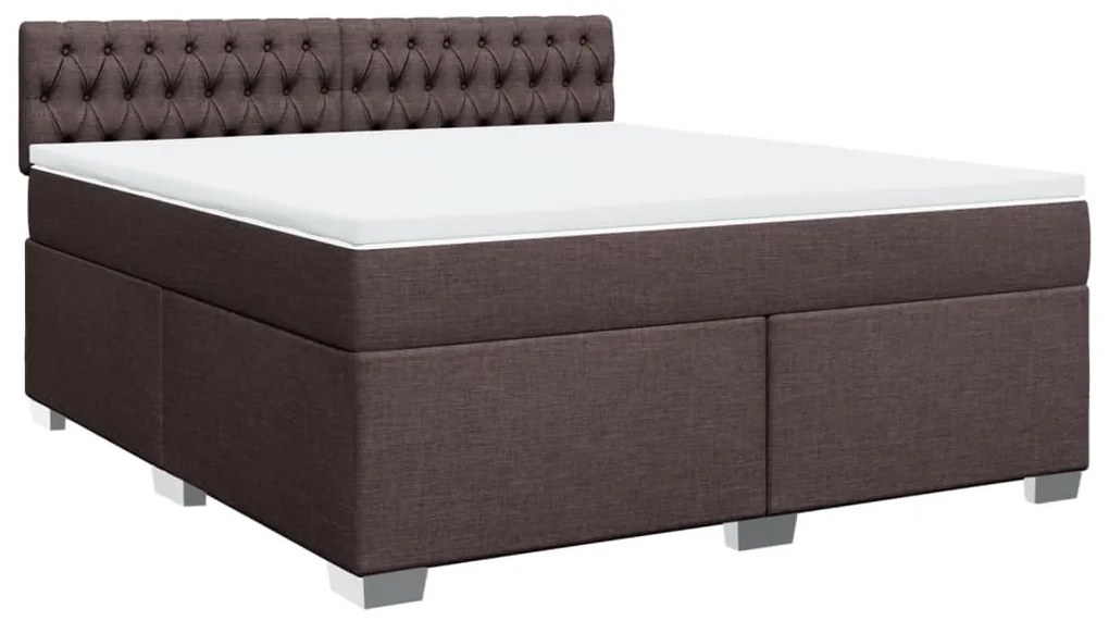 ΚΡΕΒΑΤΙ BOXSPRING ΜΕ ΣΤΡΩΜΑ ΣΚΟΥΡΟ ΚΑΦΕ 180X200 ΕΚ ΥΦΑΣΜΑΤΙΝΟ 3288277