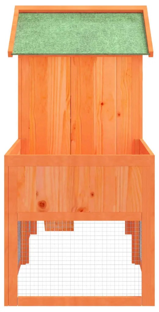 vidaXL Κλουβί Κουνελιών Καφέ 170 x 63 x 113 εκ. Μασίφ Ξύλο Πεύκου