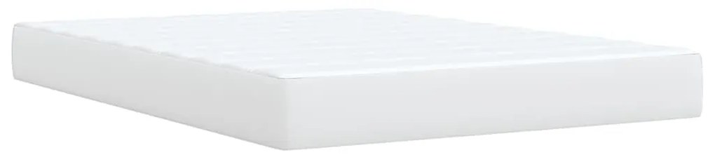 Κρεβάτι Boxspring με Στρώμα Λευκό 140x200εκ.από Συνθετικό Δέρμα - Λευκό