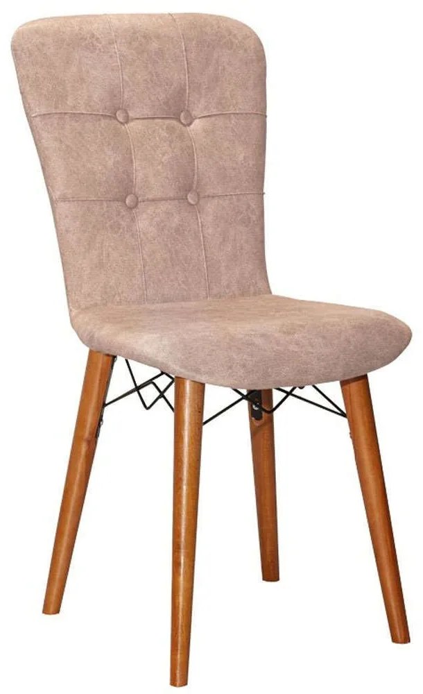 Καρέκλα Sonora I 266-000002 44x48x88cm Antique Beige Μέταλλο,Ύφασμα,Ξύλο