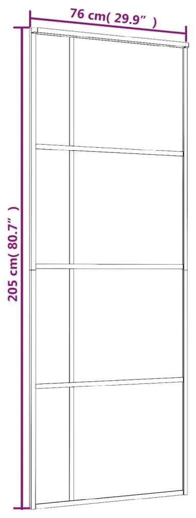 Συρόμενη Πόρτα Λευκή 76 x 205 εκ. από Γυαλί ESG / Αλουμίνιο - Λευκό