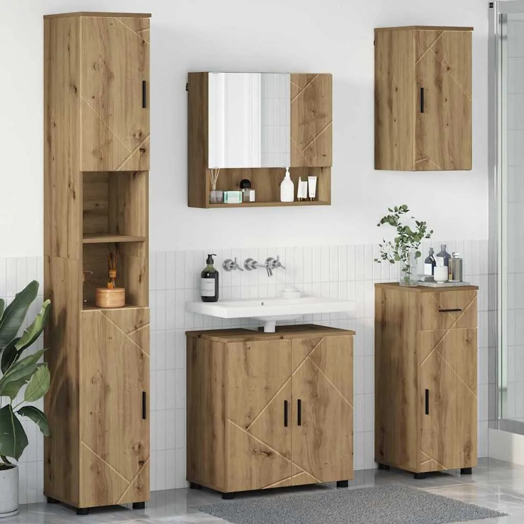 vidaXL Σετ Επίπλων Μπάνιου 5 pcs artisan δρυς 61 x 35 x 64 εκ.