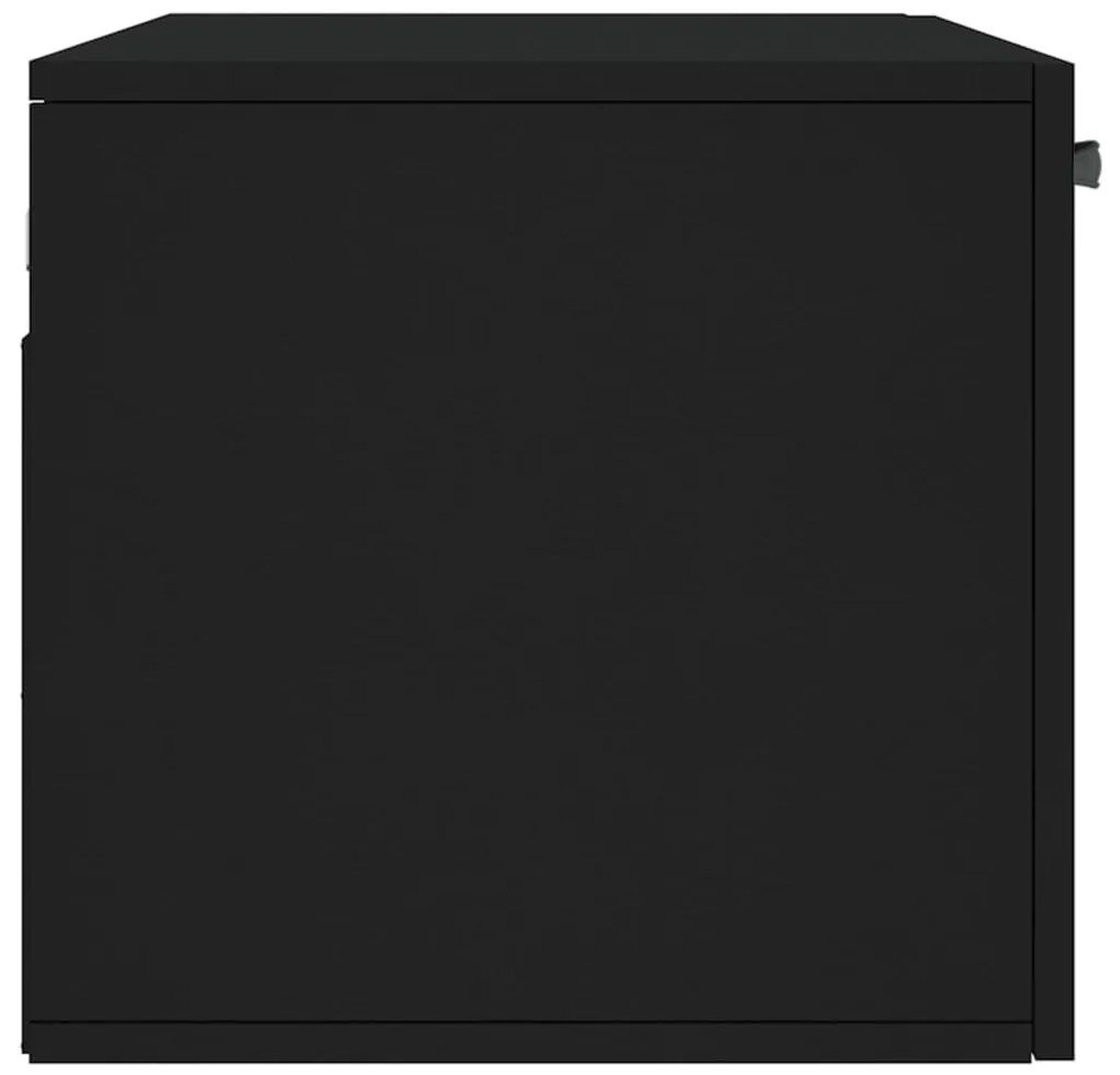 vidaXL Ντουλάπι Τοίχου Μαύρο 80 x 36,5 x 35 εκ. από Επεξεργασμένο Ξύλο