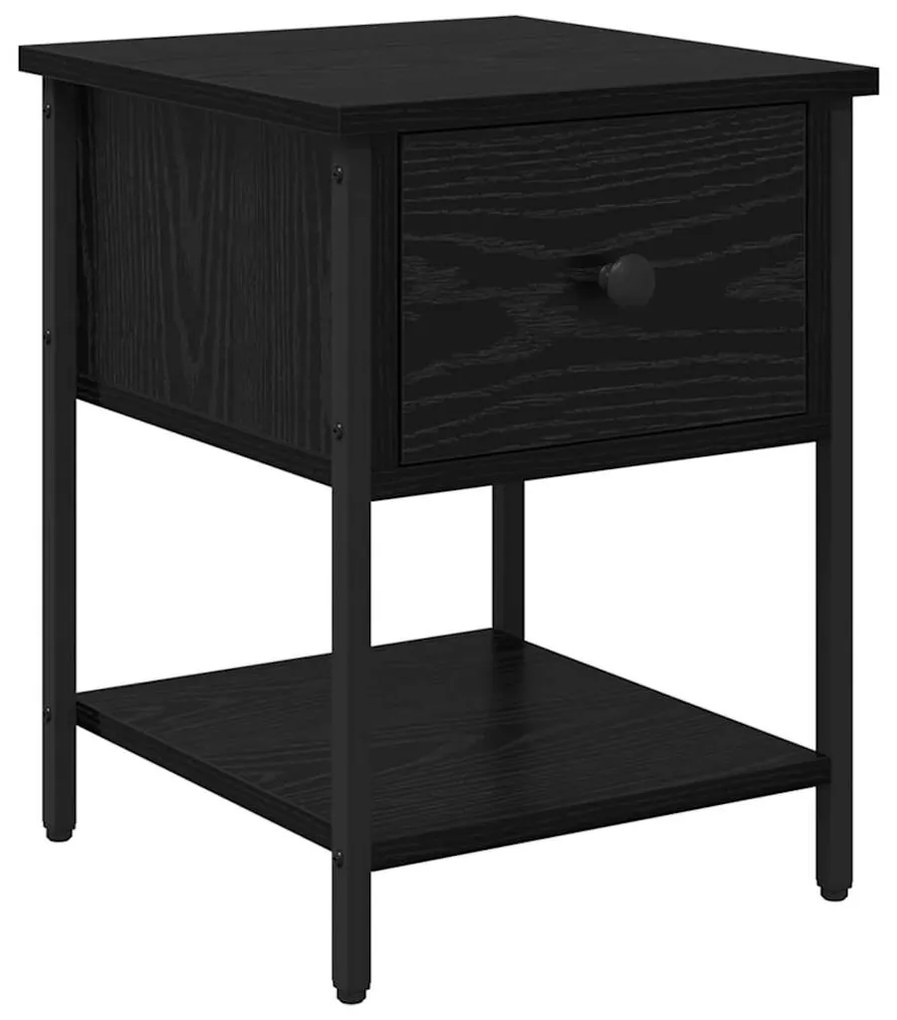 vidaXL Κομοδίνο 2 pcs Μαύρη Οξυά 34 x 35,5 x 45 εκ Επεξεργασμένο ξύλο