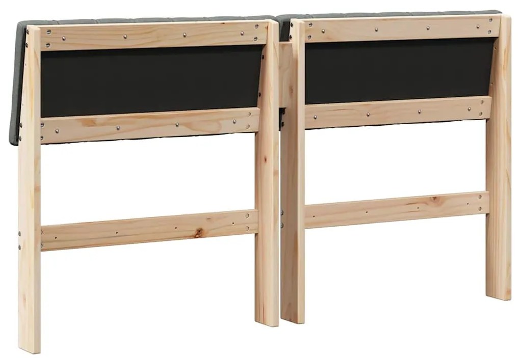vidaXL Ταπετσαρισμένο κεφαλάρι Σκούρο Γκρι 140 cm Στερεά ξυλεία πεύκου