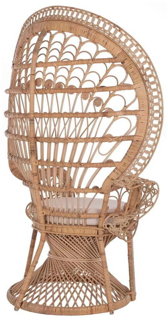 ΠΟΛΥΘΡΟΝΑ ROYAL PEACOCK HM9342 RATTAN ΣΕ ΦΥΣΙΚΟ-ΜΑΞΙΛΑΡΙ ΜΠΕΖ 114x72x150Yεκ.