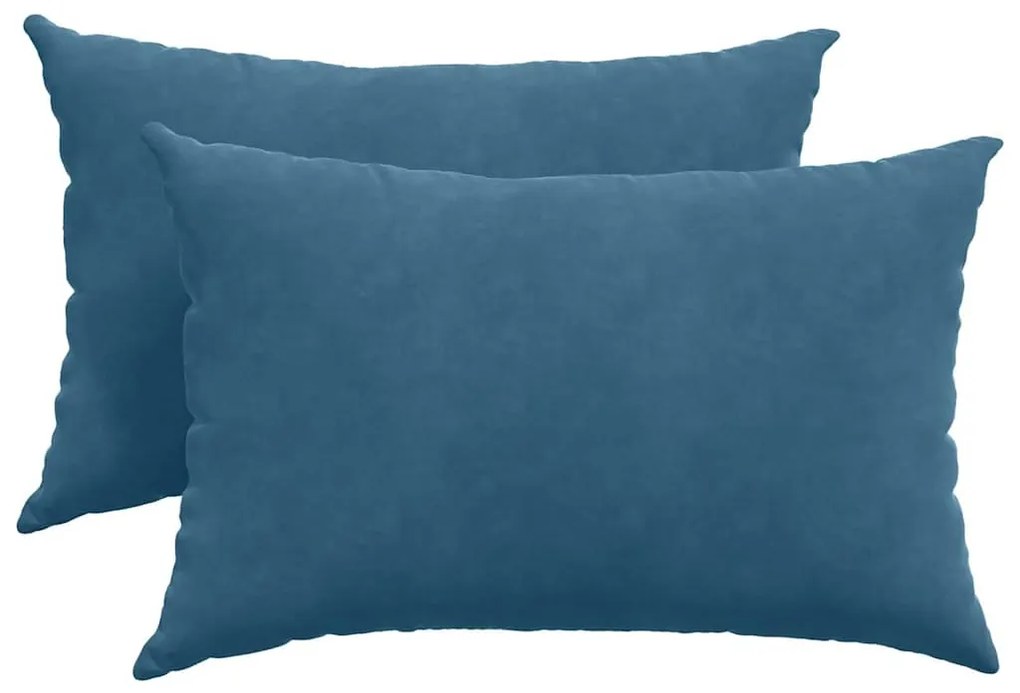 vidaXL Μαξιλάρι Καναπέ 2 pcs Μπλε 60 x 40 cm Υφασμάτινο Κορντουρά