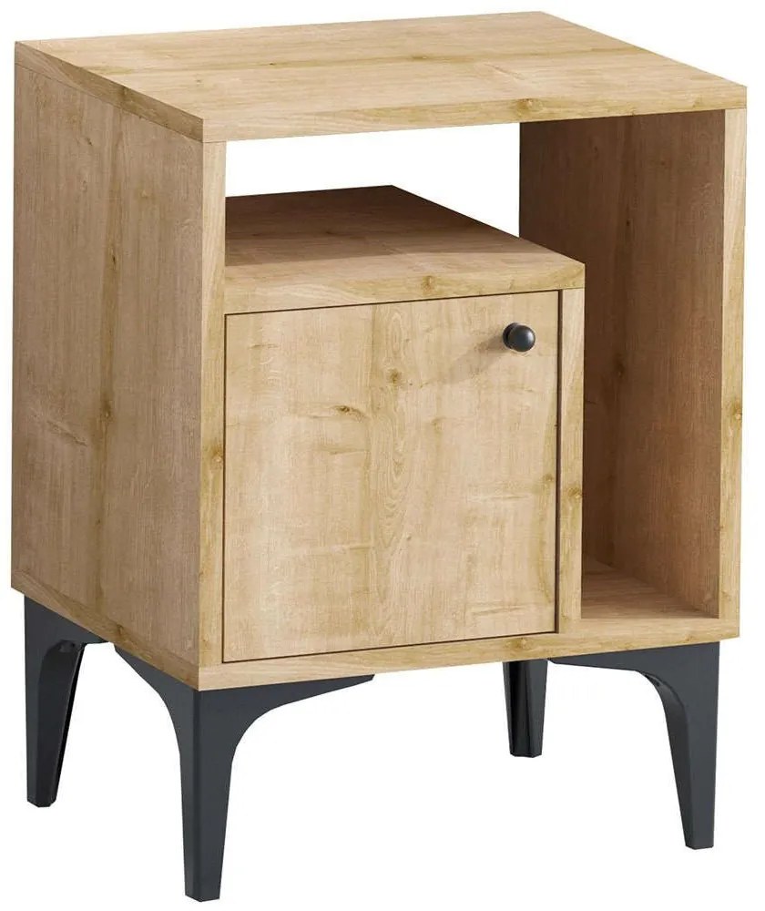 Κομοδίνο Nuno 393MRD1415 40x35x55cm Oak-Black