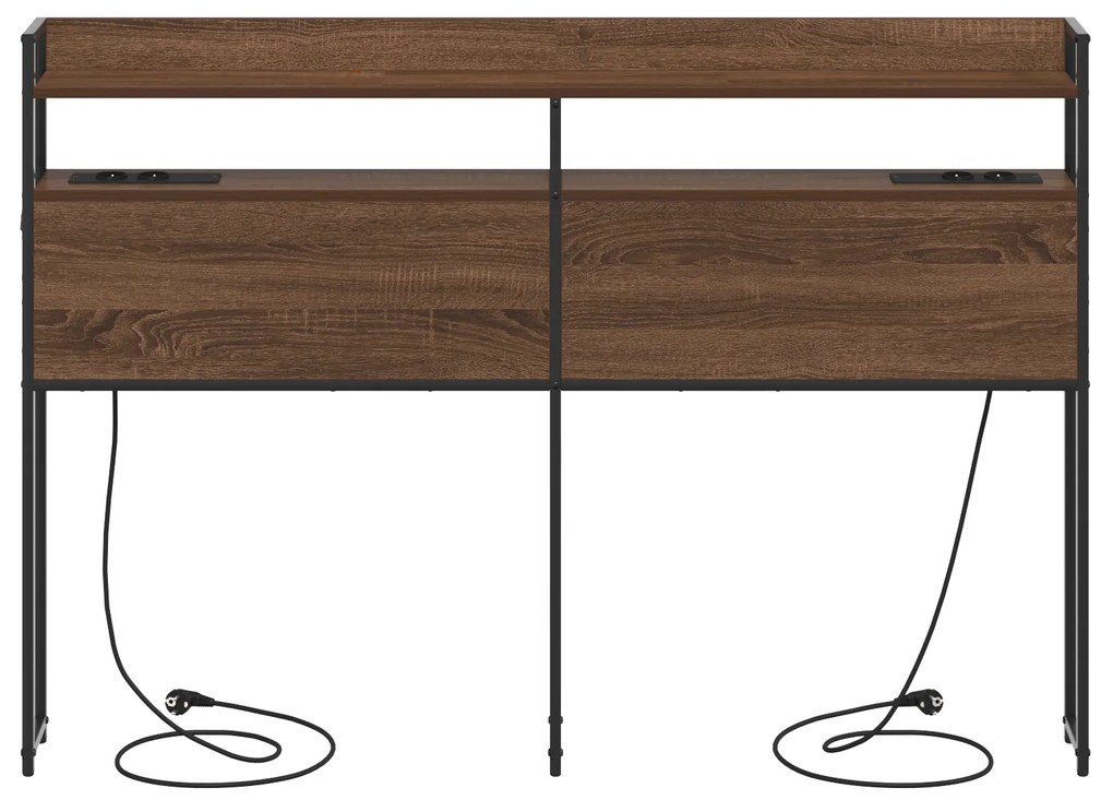 vidaXL Κεφαλάρι Αποθήκης με ράφι Καφέ δρυς 160 cm Επεξεργασμένο ξύλο
